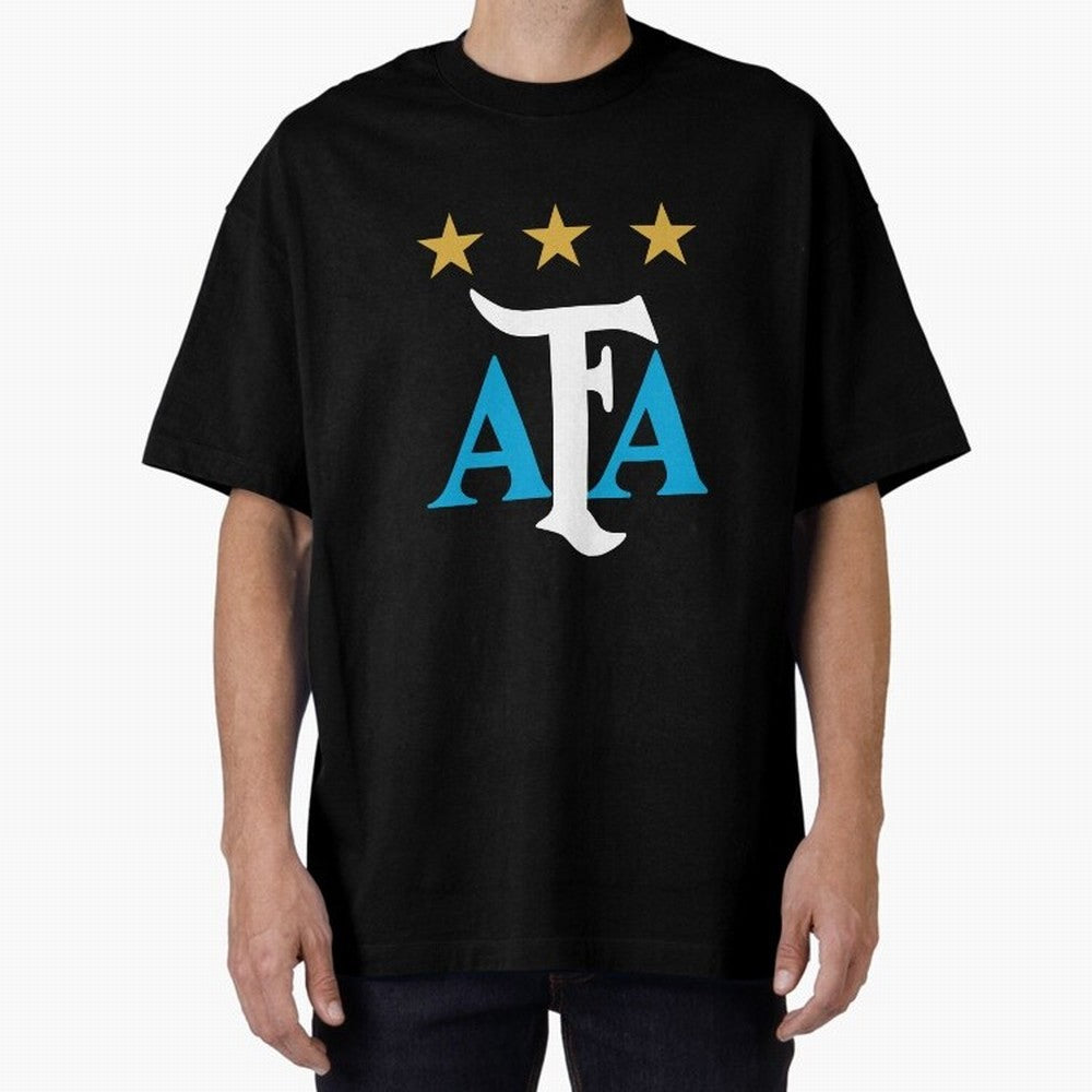 AFA logo - Argentina (light blue, white & gold) Oversized T-Shirt Upgrade Match Day Hype around FIFA World Cup 2026 Group Stage, Neymar, Spain, Supporter Pride, Iconic Celebrations, Legendary Names and Global Match Day Energy; Perfect for People