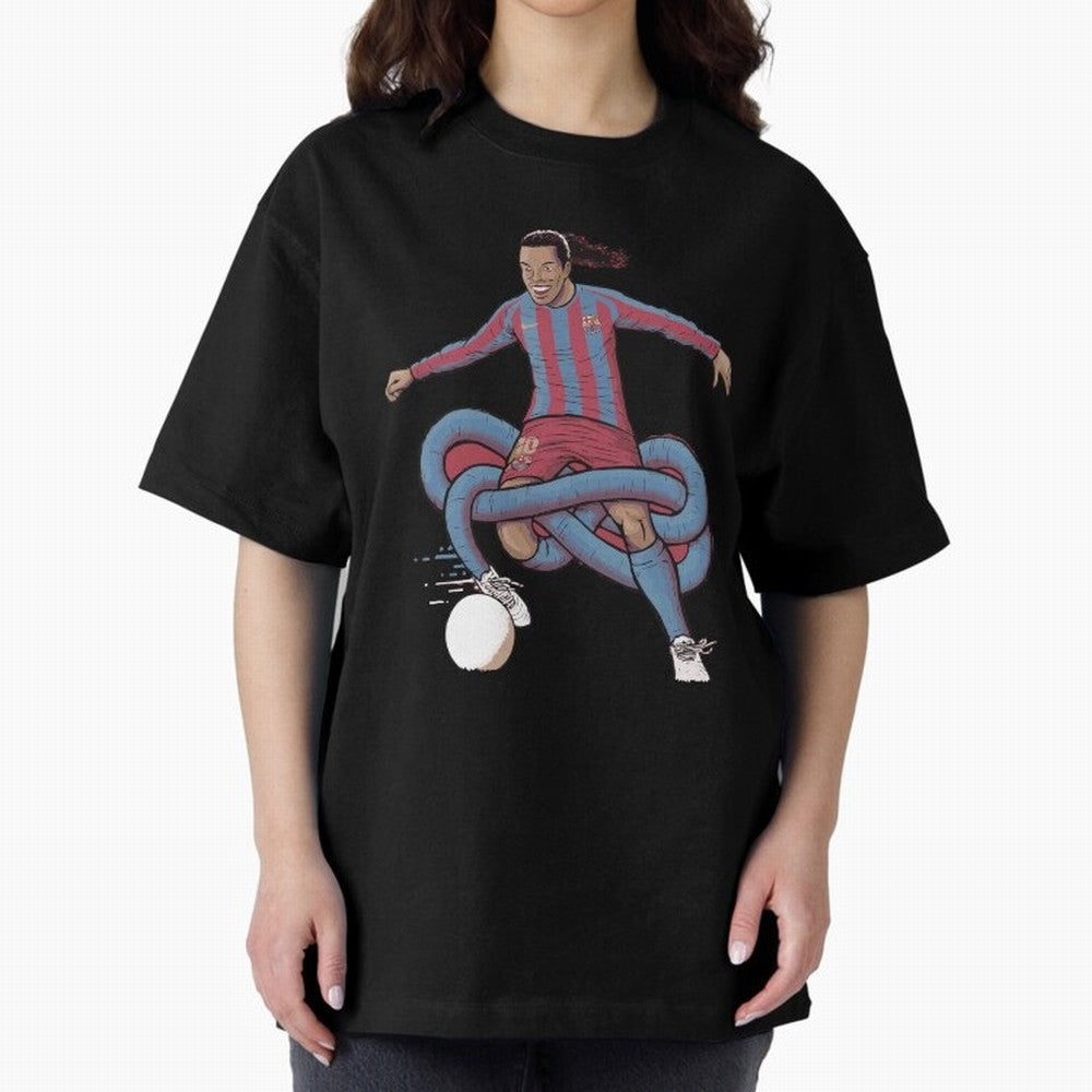 Ronaldinho Oversized T-Shirt Feel the Trophy Chase of FIFA World Cup 2026 Group Stage for Fans of Cristiano Ronaldo and Spain, Bringing Football History, Final Match Energy, Crowd Noise and Once in a Lifetime Moments; Perfect for People Who Love