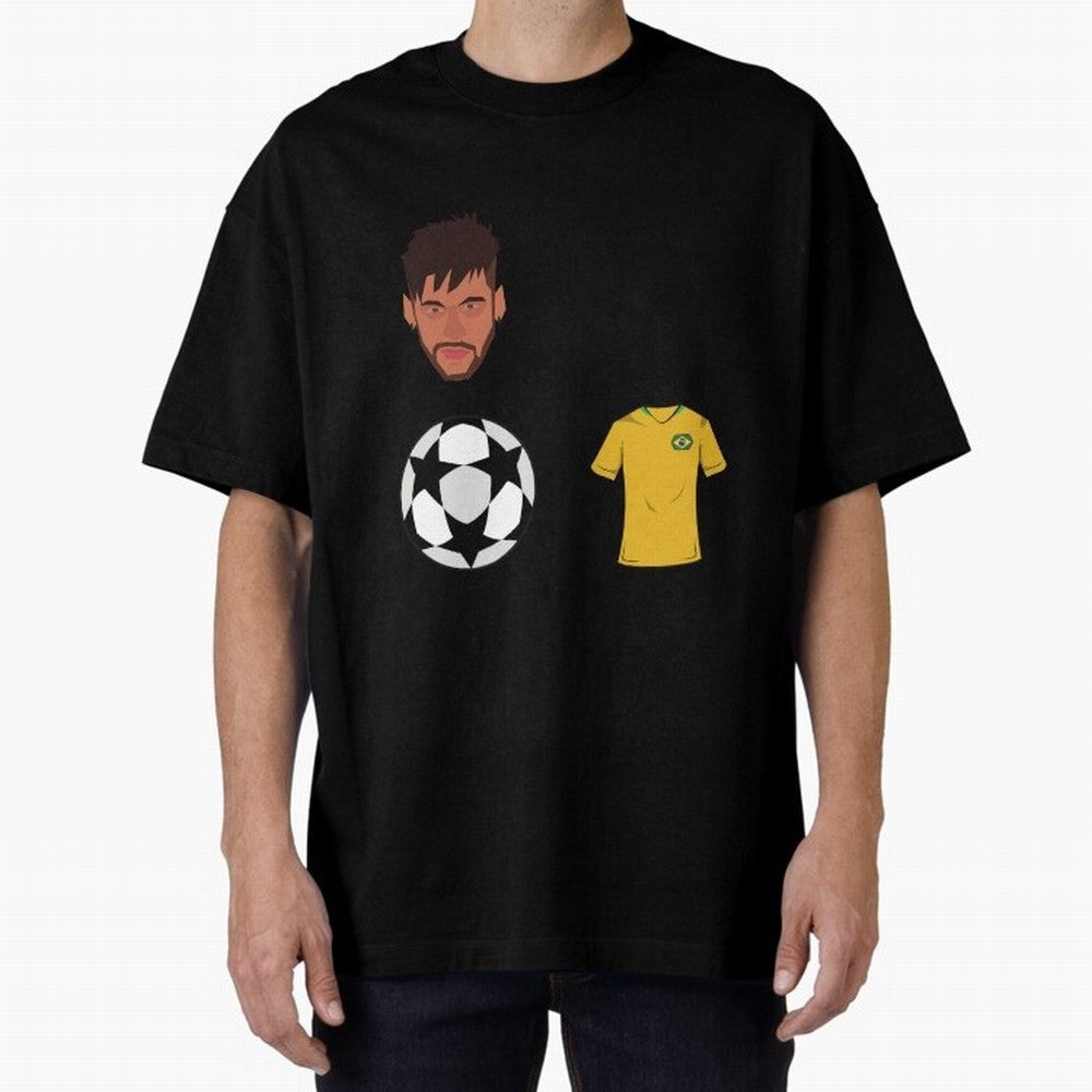 Neymar JR 10 - PSG X Brazil Oversized T-Shirt Fuel the Hype around the FIFA World Cup 2026 USA Canada Mexico Journey through Cristiano Ronaldo, Haaland and CR7 Highlights, Portugal, Spain and Germany Pride, Goal Celebration Energy, Supporter