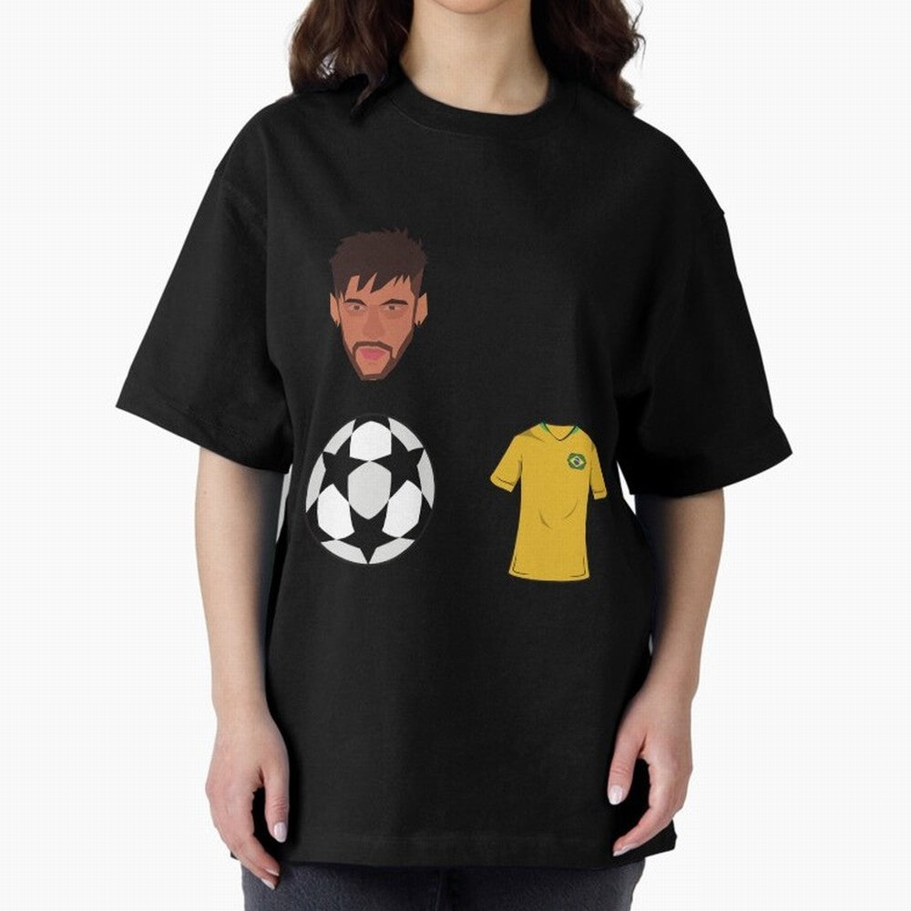 Neymar JR 10 - PSG X Brazil Oversized T-Shirt Fuel the Hype around the FIFA World Cup 2026 USA Canada Mexico Journey through Cristiano Ronaldo, Haaland and CR7 Highlights, Portugal, Spain and Germany Pride, Goal Celebration Energy, Supporter