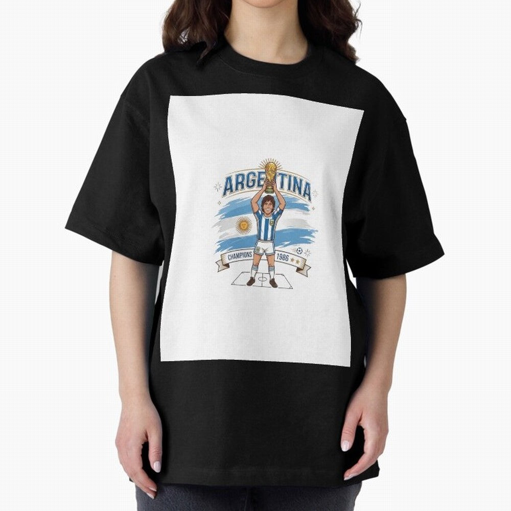Argentina Retro Champion - Classic 10 Legend Sun of May Graphic T-Shirt Support the Legends of Global Football Passion for FIFA World Cup 2026, with Neymar, Haaland and Cristiano Ronaldo, Portugal, Spain and Germany, Football Festival Excitement,