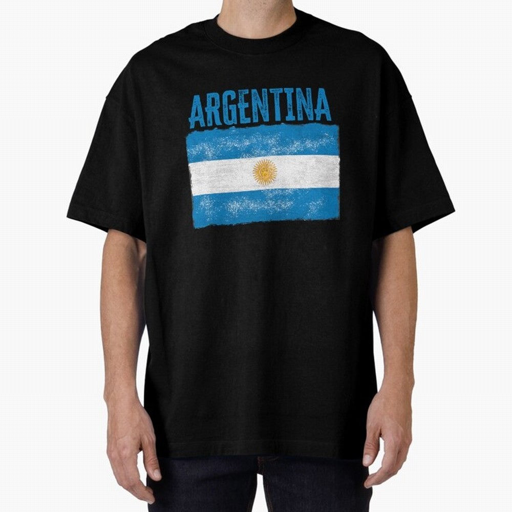 Argentina Oversized T-Shirt Treasure the FIFA World Cup 2026 Journey through Messi, CR7 and Mbappe Highlights, Brazil Pride, Sports Nostalgia, International Competition, Famous Players and Unforgettable Victories; Created for Match Day Parties,