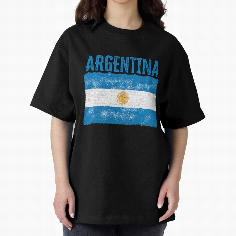 Argentina Oversized T-Shirt Treasure the FIFA World Cup 2026 Journey through Messi, CR7 and Mbappe Highlights, Brazil Pride, Sports Nostalgia, International Competition, Famous Players and Unforgettable Victories; Created for Match Day Parties,