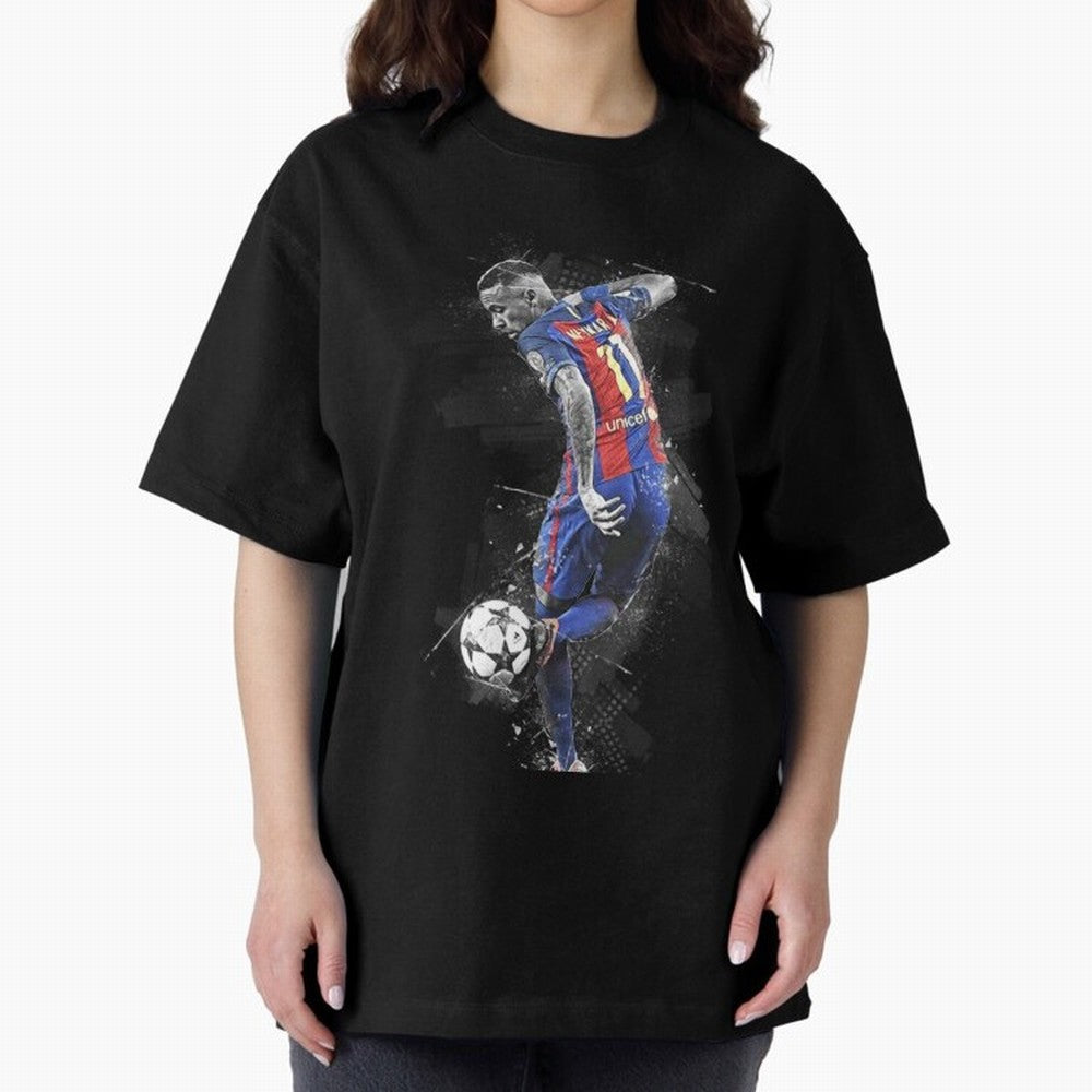 Neymar Neymar Jr Oversized T-Shirt Keep Football History Alive during FIFA World Cup 2026 Highlighting Neymar, Haaland and Cristiano Ronaldo, Germany Energy, Championship Spirit, Famous Goals, Roaring Crowds and International Football Unity; Made