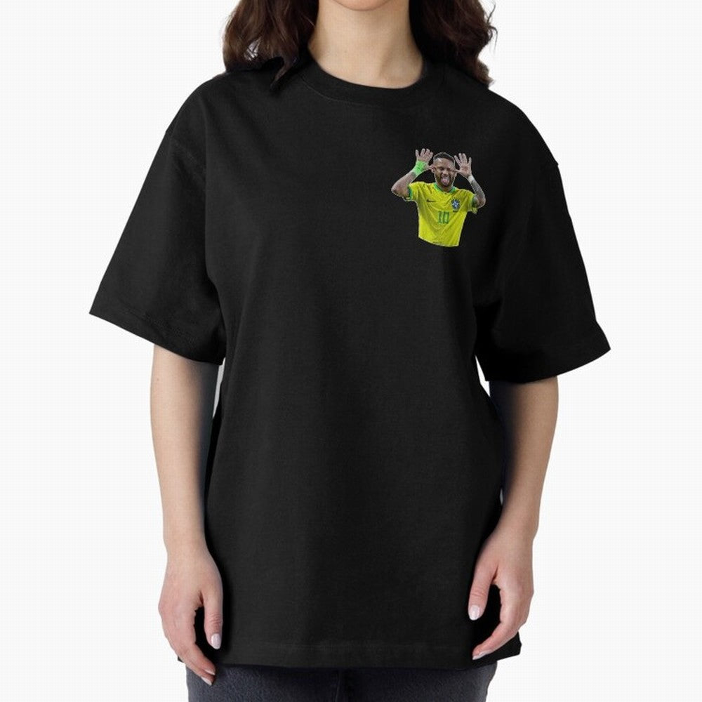 Neymar Oversized T-Shirt Honor Football Greatness during FIFA World Cup 2026 USA Canada Mexico for Fans of Haaland and France, Bringing Retro Football Energy, Iconic Rivalries, Trophy Chase Drama and Stadium Atmosphere; Ideal for Passionate Fans