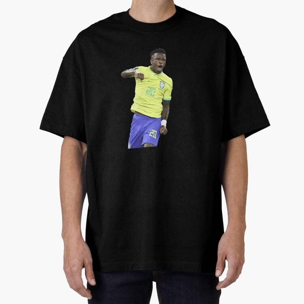 Vinicius Junior Classic T-Shirt Represent Football Lovers during FIFA World Cup 2026 Group Stage for Fans of Mbappe and Neymar and Brazil, Bringing Vintage Soccer Flavor, Modern Football Stars, National Flags and Final Night Emotion; Ideal for Fans