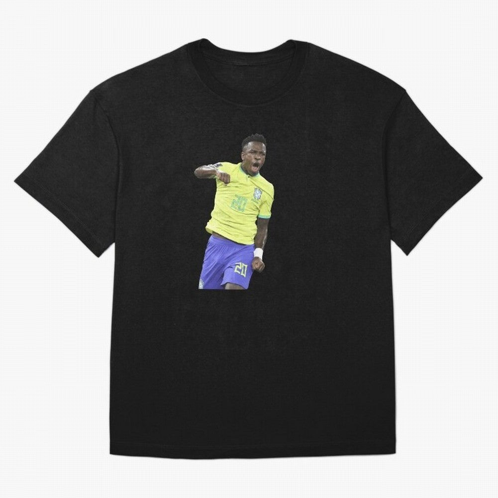 Vinicius Junior Classic T-Shirt Represent Football Lovers during FIFA World Cup 2026 Group Stage for Fans of Mbappe and Neymar and Brazil, Bringing Vintage Soccer Flavor, Modern Football Stars, National Flags and Final Night Emotion; Ideal for Fans