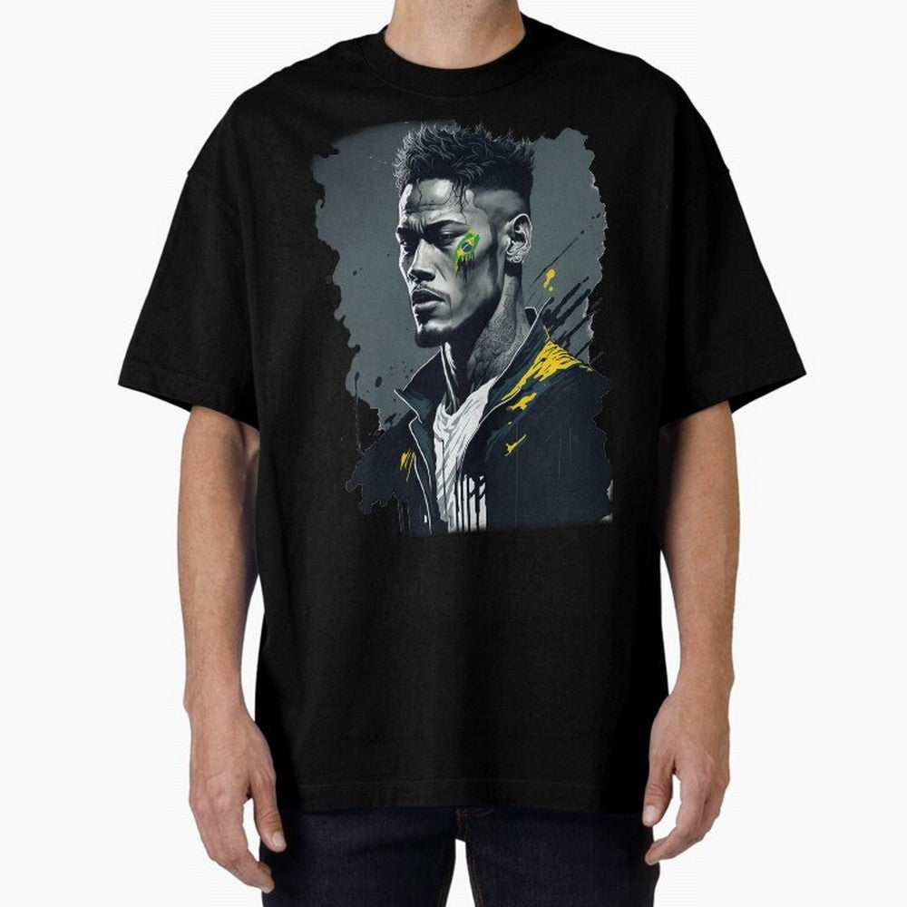 Neymar Jr. splash art Oversized T-Shirt Bring a Vintage Feel to Global Football Passion for FIFA World Cup 2026 USA Canada Mexico, Connected to Cristiano Ronaldo, Germany, Tournament Hype, Historic Matchups, Family Viewing Parties and Global Sports