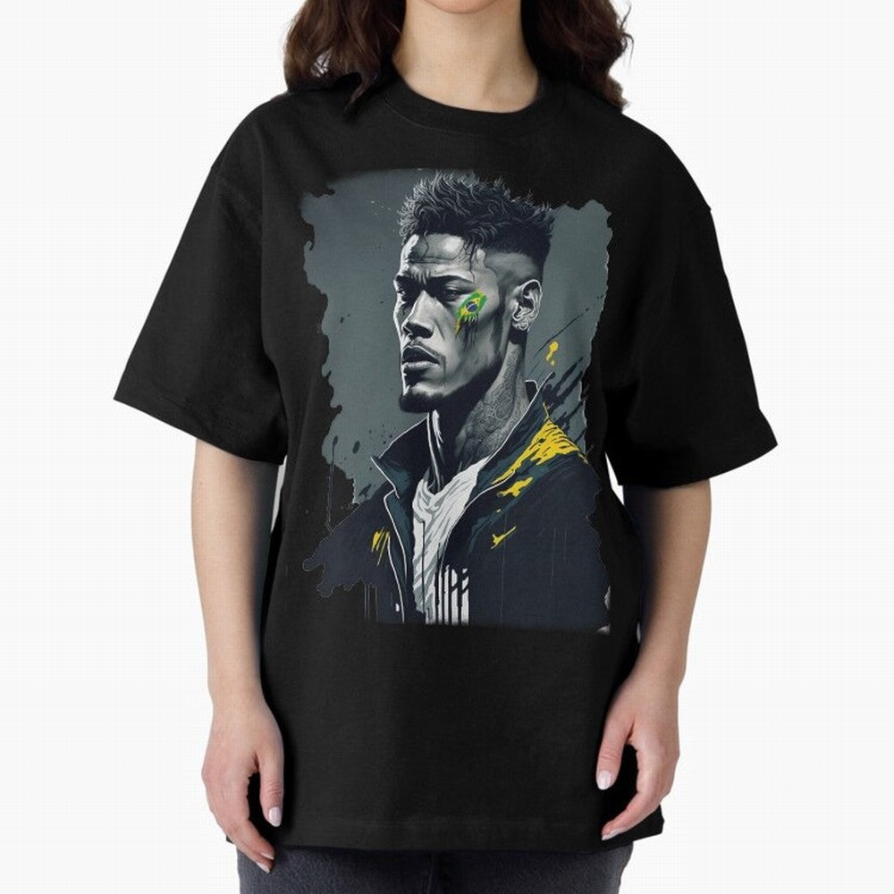 Neymar Jr. splash art Oversized T-Shirt Bring a Vintage Feel to Global Football Passion for FIFA World Cup 2026 USA Canada Mexico, Connected to Cristiano Ronaldo, Germany, Tournament Hype, Historic Matchups, Family Viewing Parties and Global Sports