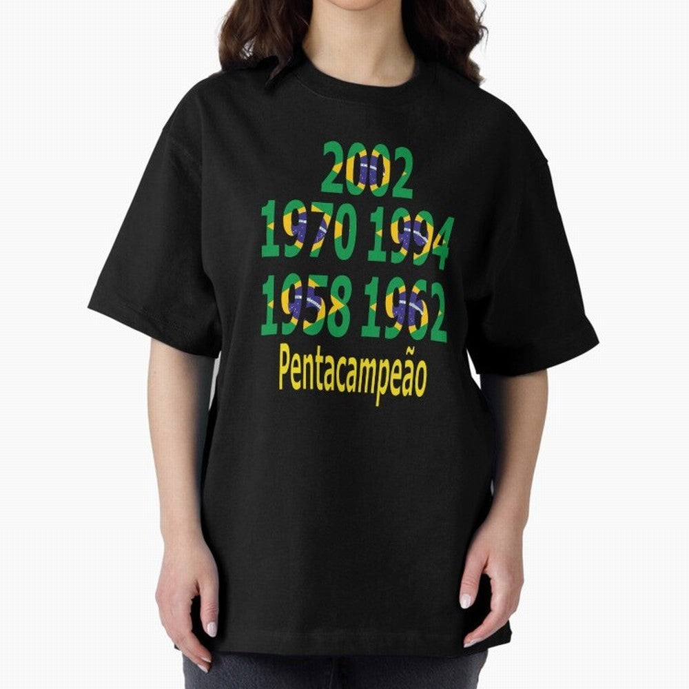 Brazil Five Stars - Champion Heritage Essential T-Shirt Turn Up for FIFA World Cup 2026 USA Canada Mexico Featuring Cristiano Ronaldo, France and Portugal Energy, Supporter Pride, Iconic Celebrations, Legendary Names and Global Match Day Energy;