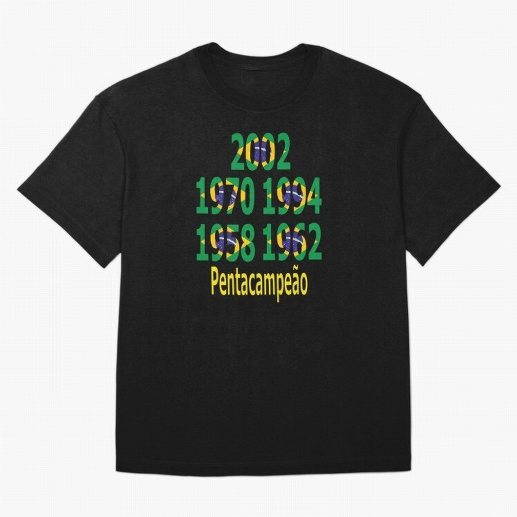 Brazil Five Stars - Champion Heritage Essential T-Shirt Turn Up for FIFA World Cup 2026 USA Canada Mexico Featuring Cristiano Ronaldo, France and Portugal Energy, Supporter Pride, Iconic Celebrations, Legendary Names and Global Match Day Energy;
