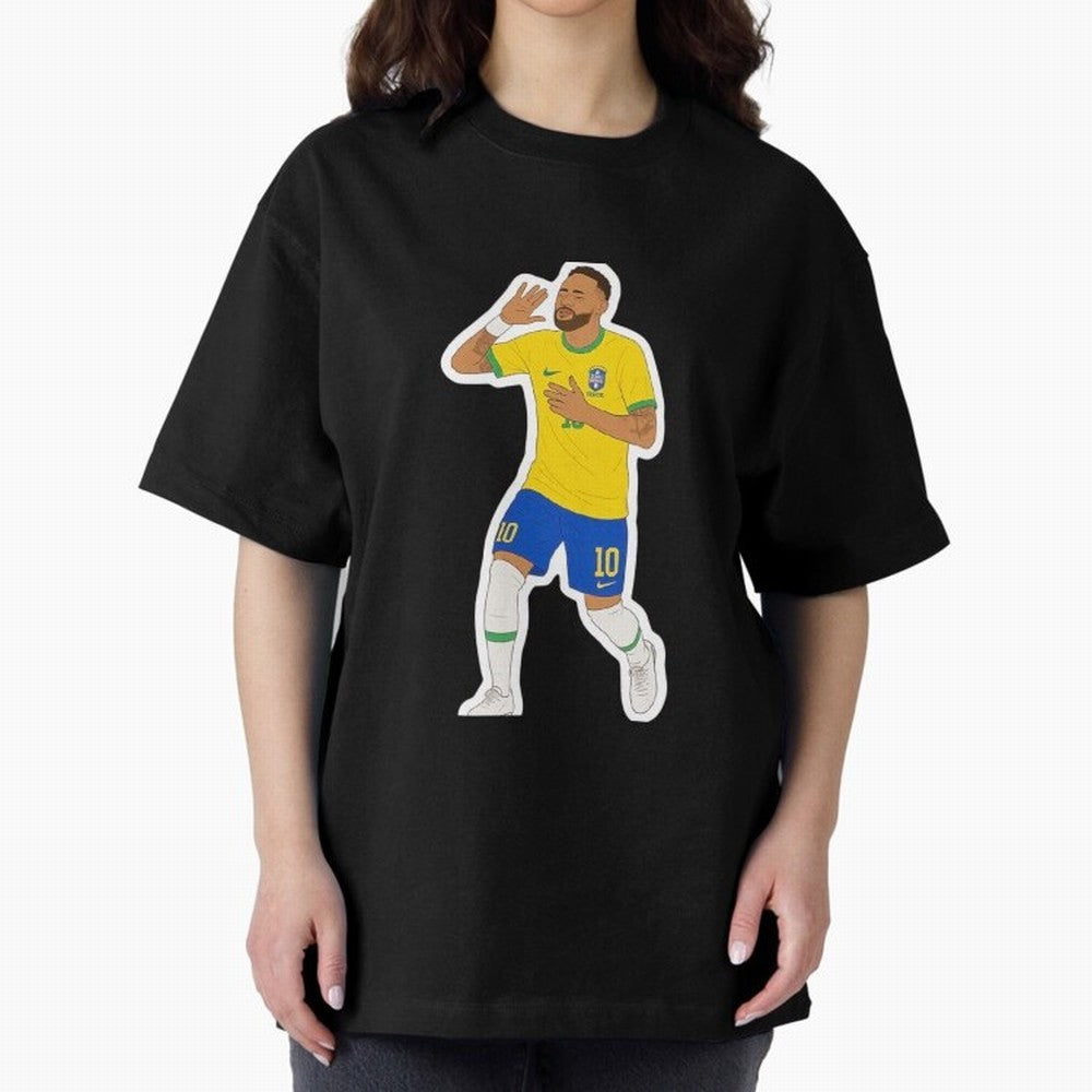 Neymar Jr Oversized T-Shirt Show Love for Legendary Goals in FIFA World Cup 2026 Group Stage Spirit, Capturing England, France and Netherlands, Haaland and Mbappe, Retro Football Energy, Iconic Rivalries, Trophy Chase Drama and Stadium Atmosphere;
