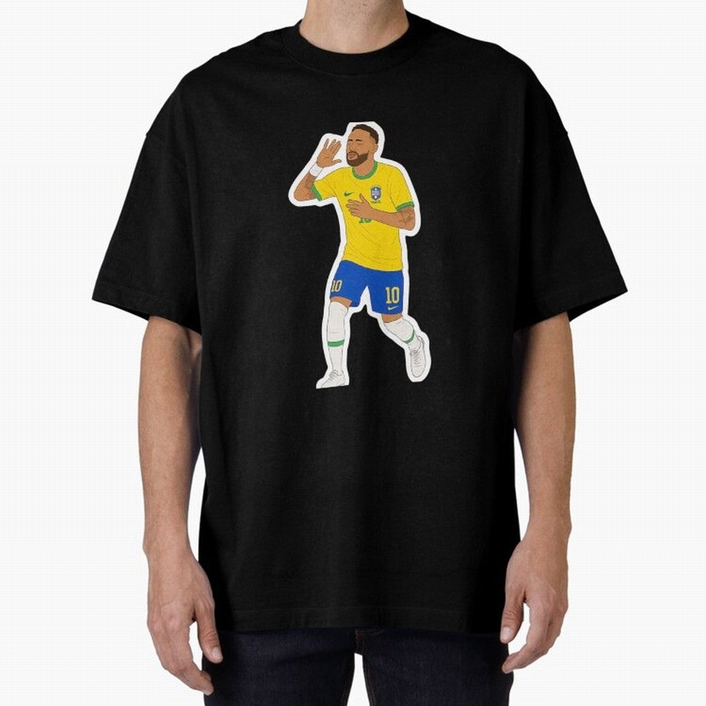 Neymar Jr Oversized T-Shirt Show Love for Legendary Goals in FIFA World Cup 2026 Group Stage Spirit, Capturing England, France and Netherlands, Haaland and Mbappe, Retro Football Energy, Iconic Rivalries, Trophy Chase Drama and Stadium Atmosphere;