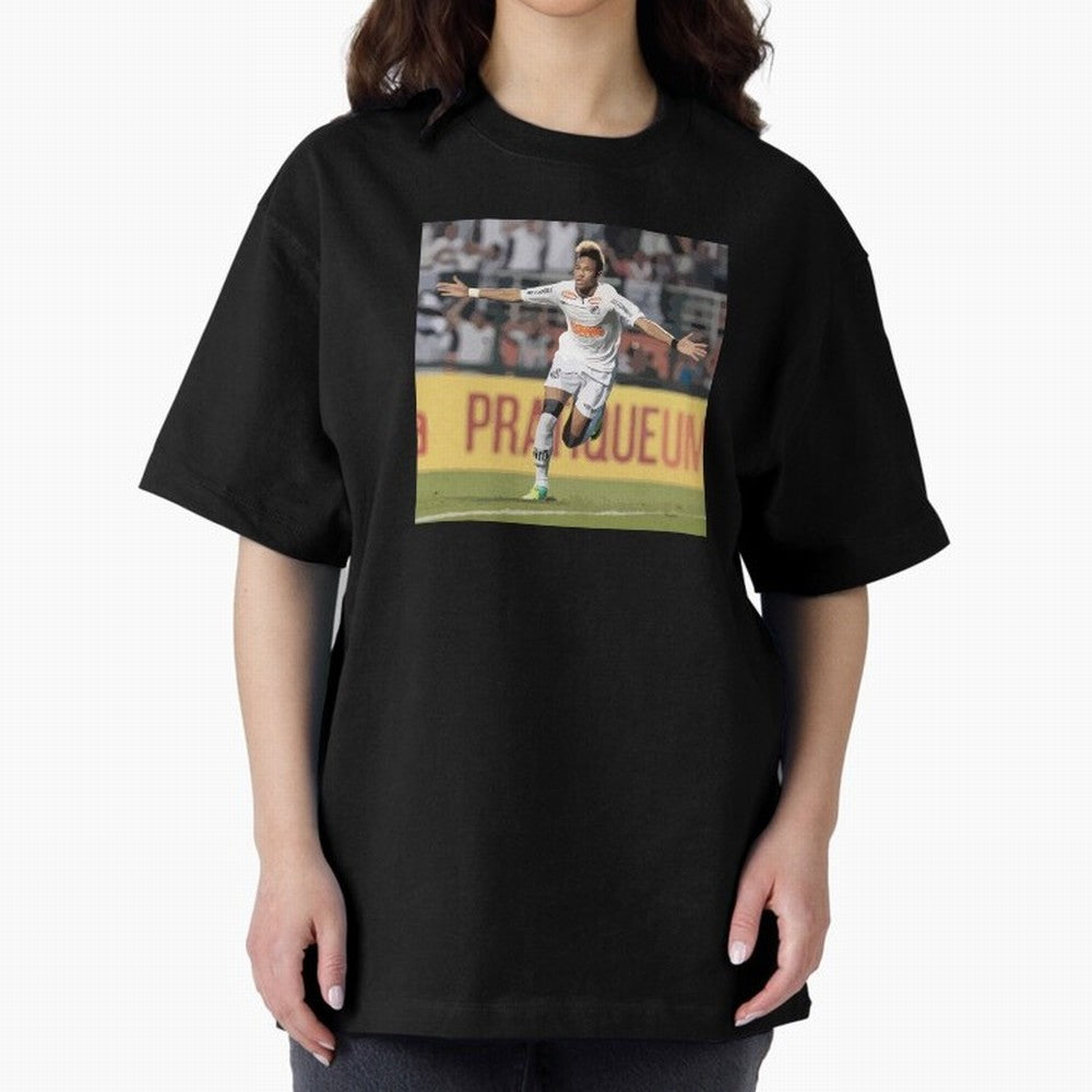 Neymar of Santos celebrating Classic T-Shirt Upgrade the FIFA World Cup 2026 USA Canada Mexico Journey through Messi and Cristiano Ronaldo Highlights, Brazil, Portugal and Argentina Pride, Vintage Soccer Flavor, Modern Football Stars, National