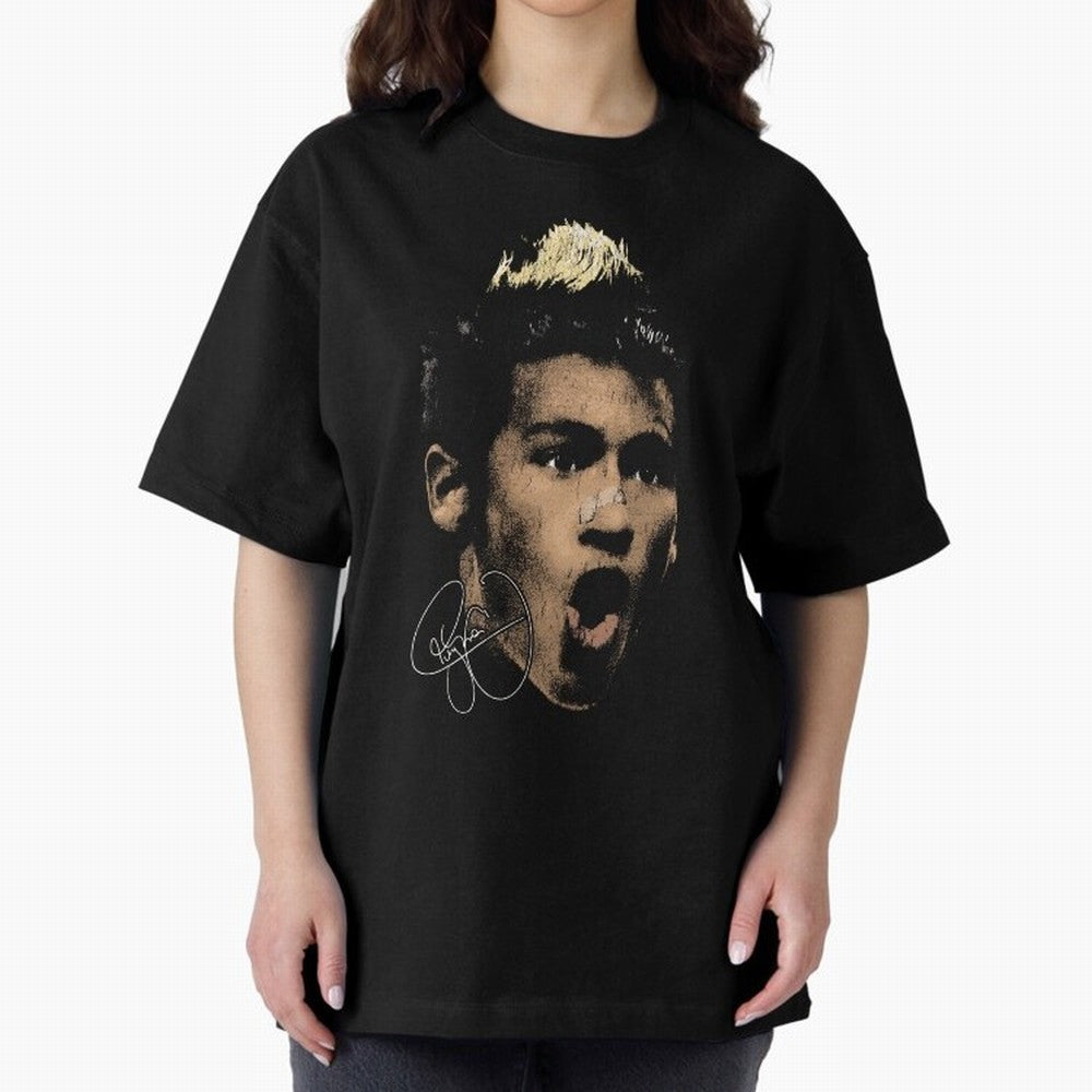 Young Neymar Illustration Oversized T-Shirt Make Your Look Match the FIFA World Cup 2026 USA Canada Mexico Journey through Cristiano Ronaldo, Haaland and CR7 Highlights, England and Germany Pride, Game Day Rituals, Football Legends, Country Pride