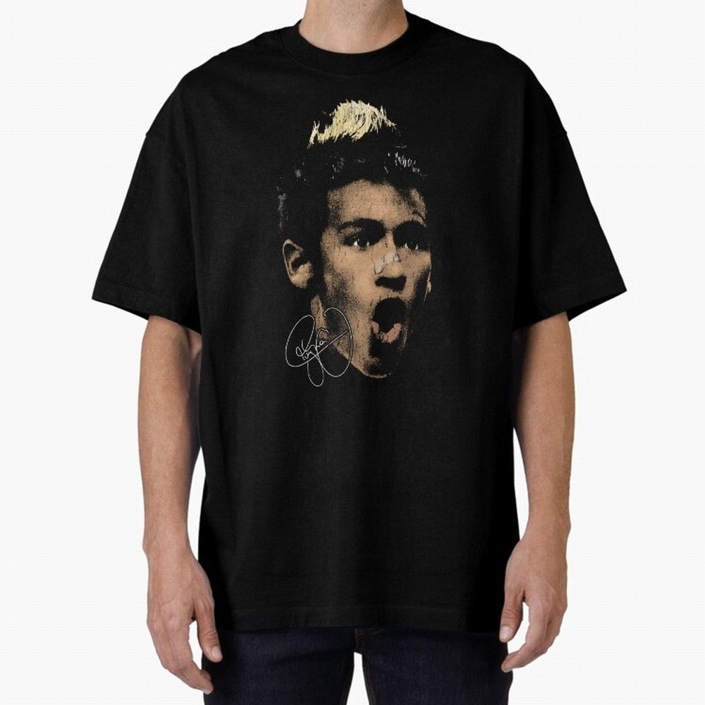 Young Neymar Illustration Oversized T-Shirt Make Your Look Match the FIFA World Cup 2026 USA Canada Mexico Journey through Cristiano Ronaldo, Haaland and CR7 Highlights, England and Germany Pride, Game Day Rituals, Football Legends, Country Pride