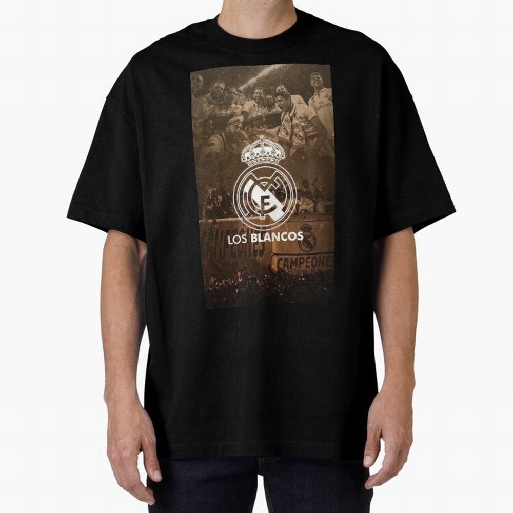 King Madrid Oversized T-Shirt Elevate Match Day Hype around FIFA World Cup 2026 Group Stage, Messi, Neymar and Mbappe, Argentina and Brazil, Tournament Hype, Historic Matchups, Family Viewing Parties and Global Sports Pride; Perfect for Fans,