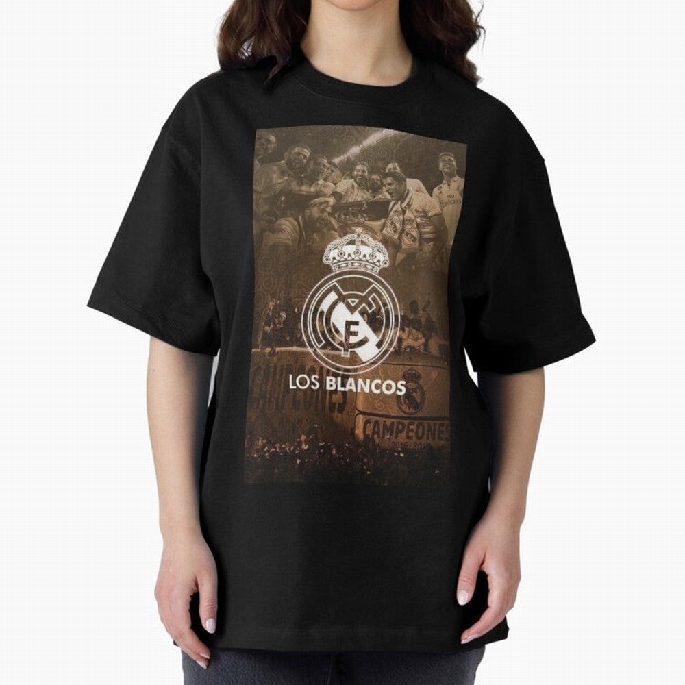 King Madrid Oversized T-Shirt Elevate Match Day Hype around FIFA World Cup 2026 Group Stage, Messi, Neymar and Mbappe, Argentina and Brazil, Tournament Hype, Historic Matchups, Family Viewing Parties and Global Sports Pride; Perfect for Fans,