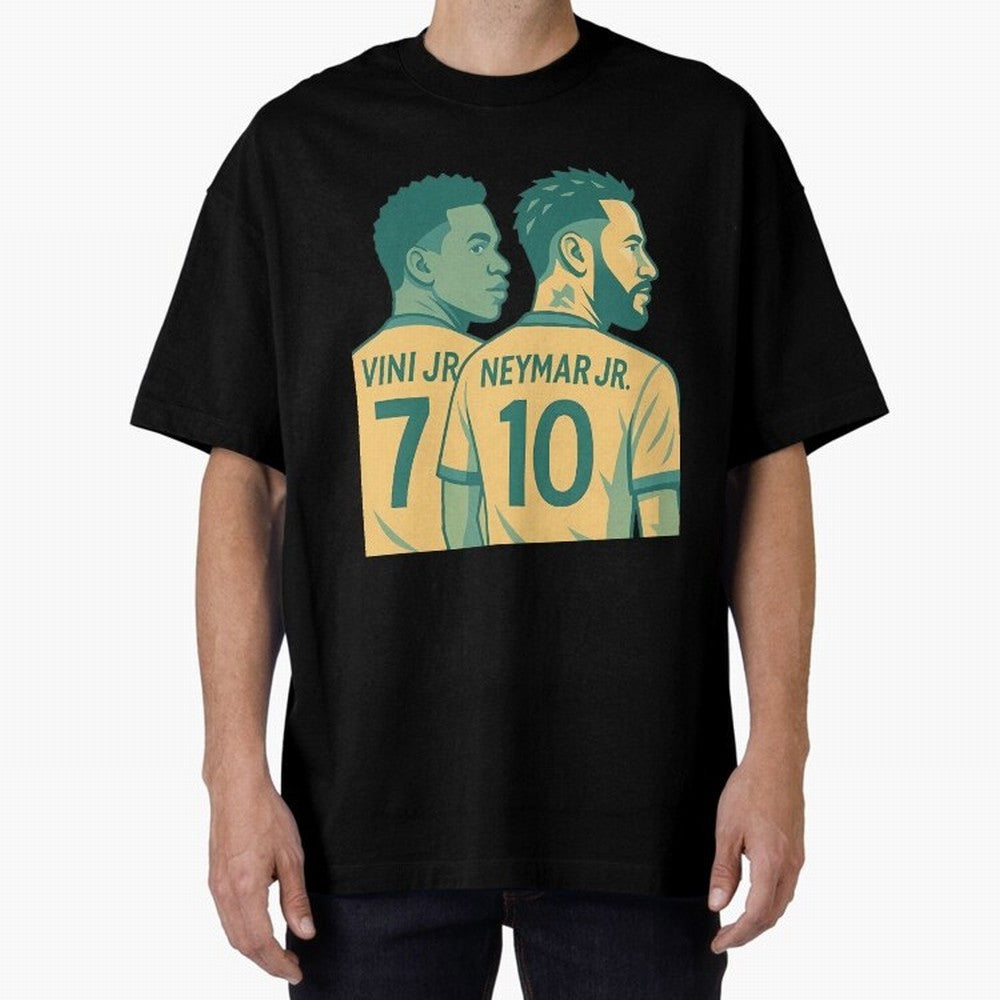 Vini Jr and Neymar Jr side-by-side Classic T-Shirt Stand Proud for Match Day Hype around FIFA World Cup 2026 USA Canada Mexico, Cristiano Ronaldo, France and Portugal, Classic Soccer Heritage, Championship Pressure, Fan Loyalty and International