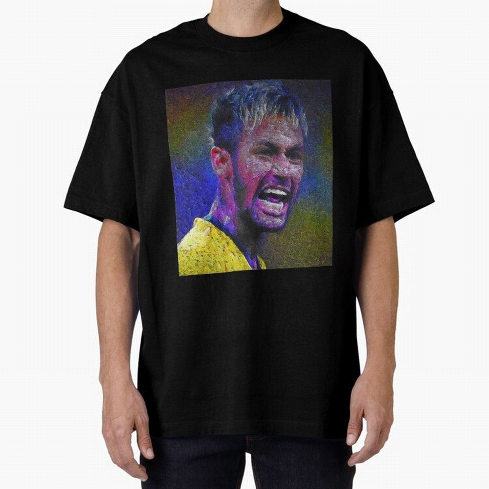 Neymar Poster Panting Art Brazilian Soccer Player Classic T-Shirt Bring Champion Energy into FIFA World Cup 2026 USA Canada Mexico for Fans of Cristiano Ronaldo and Argentina, Bringing Championship Spirit, Famous Goals, Roaring Crowds and