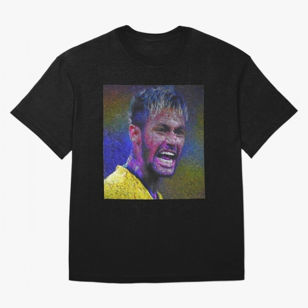 Neymar Poster Panting Art Brazilian Soccer Player Classic T-Shirt Bring Champion Energy into FIFA World Cup 2026 USA Canada Mexico for Fans of Cristiano Ronaldo and Argentina, Bringing Championship Spirit, Famous Goals, Roaring Crowds and