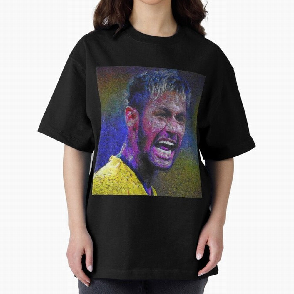 Neymar Poster Panting Art Brazilian Soccer Player Classic T-Shirt Bring Champion Energy into FIFA World Cup 2026 USA Canada Mexico for Fans of Cristiano Ronaldo and Argentina, Bringing Championship Spirit, Famous Goals, Roaring Crowds and