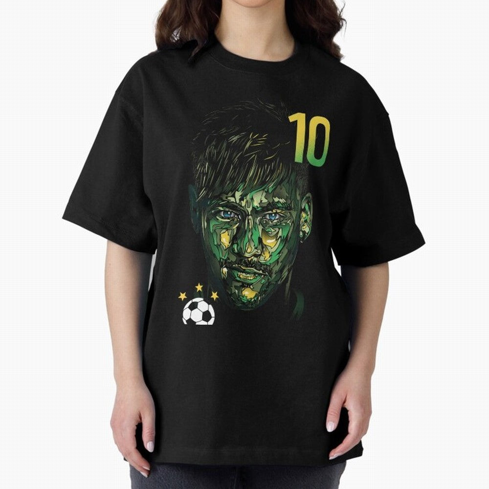 Neymar Jr. Oversized T-Shirt Cheer for FIFA World Cup 2026 USA Canada Mexico for Fans of Mbappe and Neymar and Spain, Bringing Sports Nostalgia, International Competition, Famous Players and Unforgettable Victories; Perfect for Supporters Who Want
