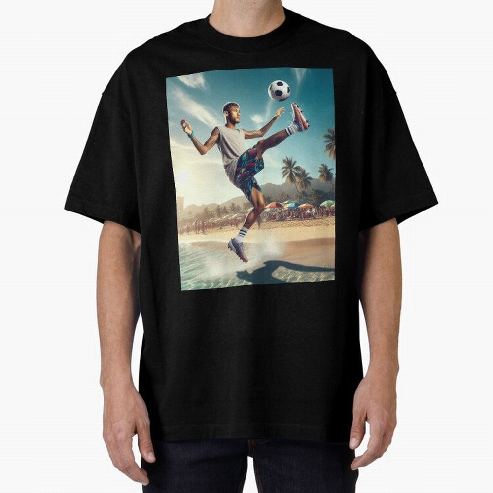 Neymar Junior Playing on Beach Classic T-Shirt Turn Up for Global Football Passion for FIFA World Cup 2026 Group Stage, Built around Messi, Neymar and Mbappe, Brazil, Portugal and Argentina, Stadium Memories, Football Loyalty, International Chants