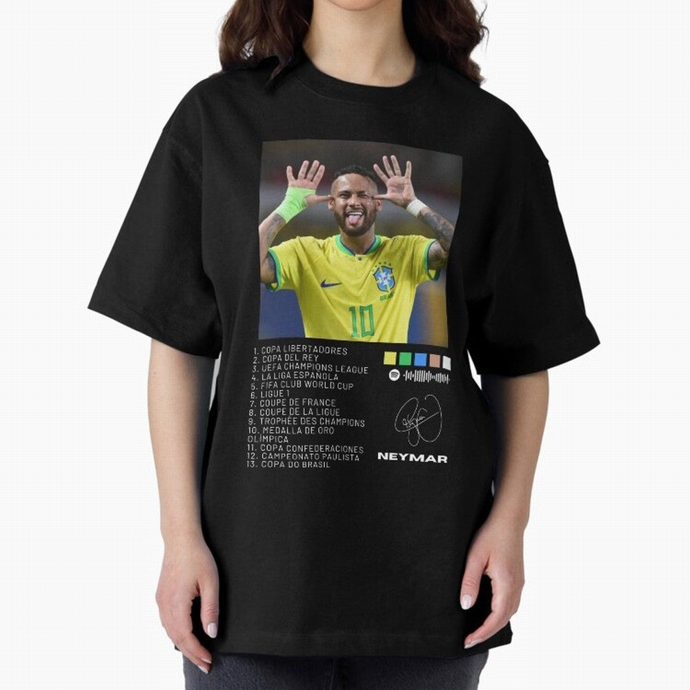Neymar Brazil 10 Oversized T-Shirt Bring Legendary Rivalry Energy to Match Day Hype around FIFA World Cup 2026, Messi, CR7 and Mbappe, Portugal, Spain and Germany, Goal Celebration Energy, Supporter Heritage, Football Icons and Worldwide Tournament