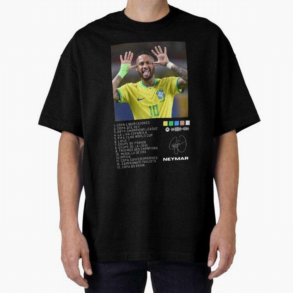 Neymar Brazil 10 Oversized T-Shirt Bring Legendary Rivalry Energy to Match Day Hype around FIFA World Cup 2026, Messi, CR7 and Mbappe, Portugal, Spain and Germany, Goal Celebration Energy, Supporter Heritage, Football Icons and Worldwide Tournament
