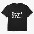 Neymar + Silva + Vinicius - Brazil Brazilian World Cup Squad Team Players Football Soccer Qatar WC 22 Oversized T-Shirt Create Global Football Passion for FIFA World Cup 2026 Group Stage, Driven by Cristiano Ronaldo, Haaland and CR7, Portugal,
