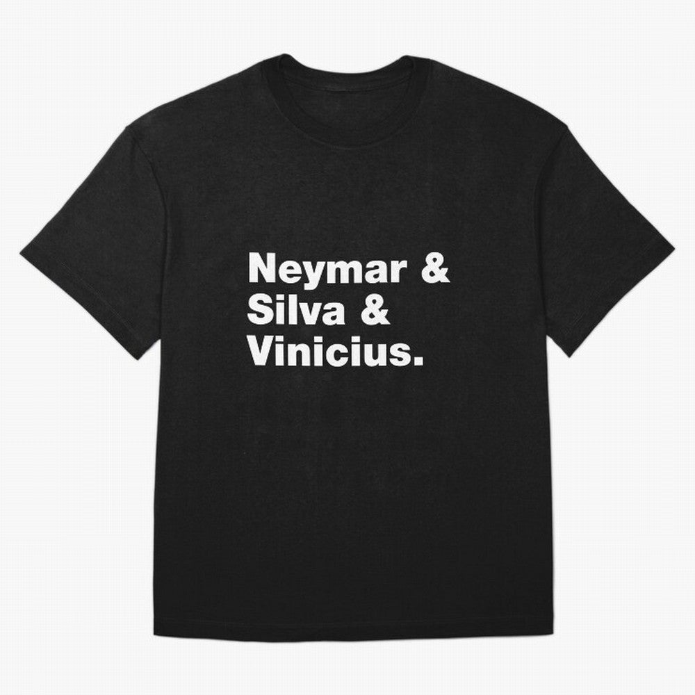 Neymar + Silva + Vinicius - Brazil Brazilian World Cup Squad Team Players Football Soccer Qatar WC 22 Oversized T-Shirt Create Global Football Passion for FIFA World Cup 2026 Group Stage, Driven by Cristiano Ronaldo, Haaland and CR7, Portugal,