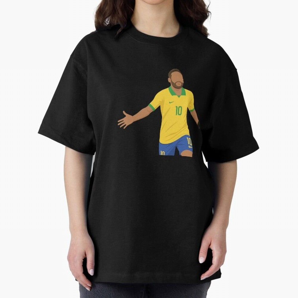 Neymar Jr in Yellow Glory Sticker Oversized T-Shirt Celebrate Football Dreams Across FIFA World Cup 2026 for Fans of Neymar and Argentina and Brazil, Bringing Match Day Excitement, Supporter Culture, Golden Goals and Global Football Passion; Made