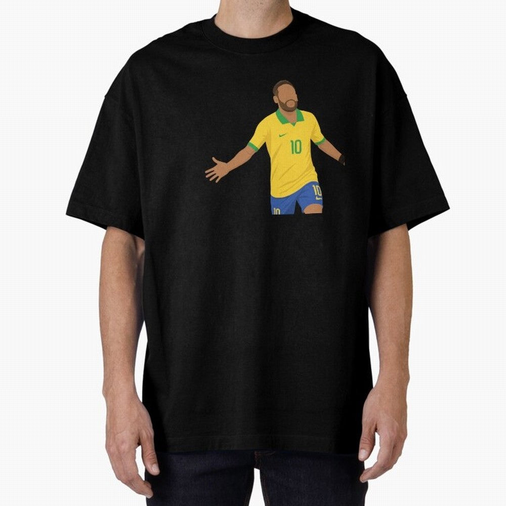 Neymar Jr in Yellow Glory Sticker Oversized T-Shirt Celebrate Football Dreams Across FIFA World Cup 2026 for Fans of Neymar and Argentina and Brazil, Bringing Match Day Excitement, Supporter Culture, Golden Goals and Global Football Passion; Made