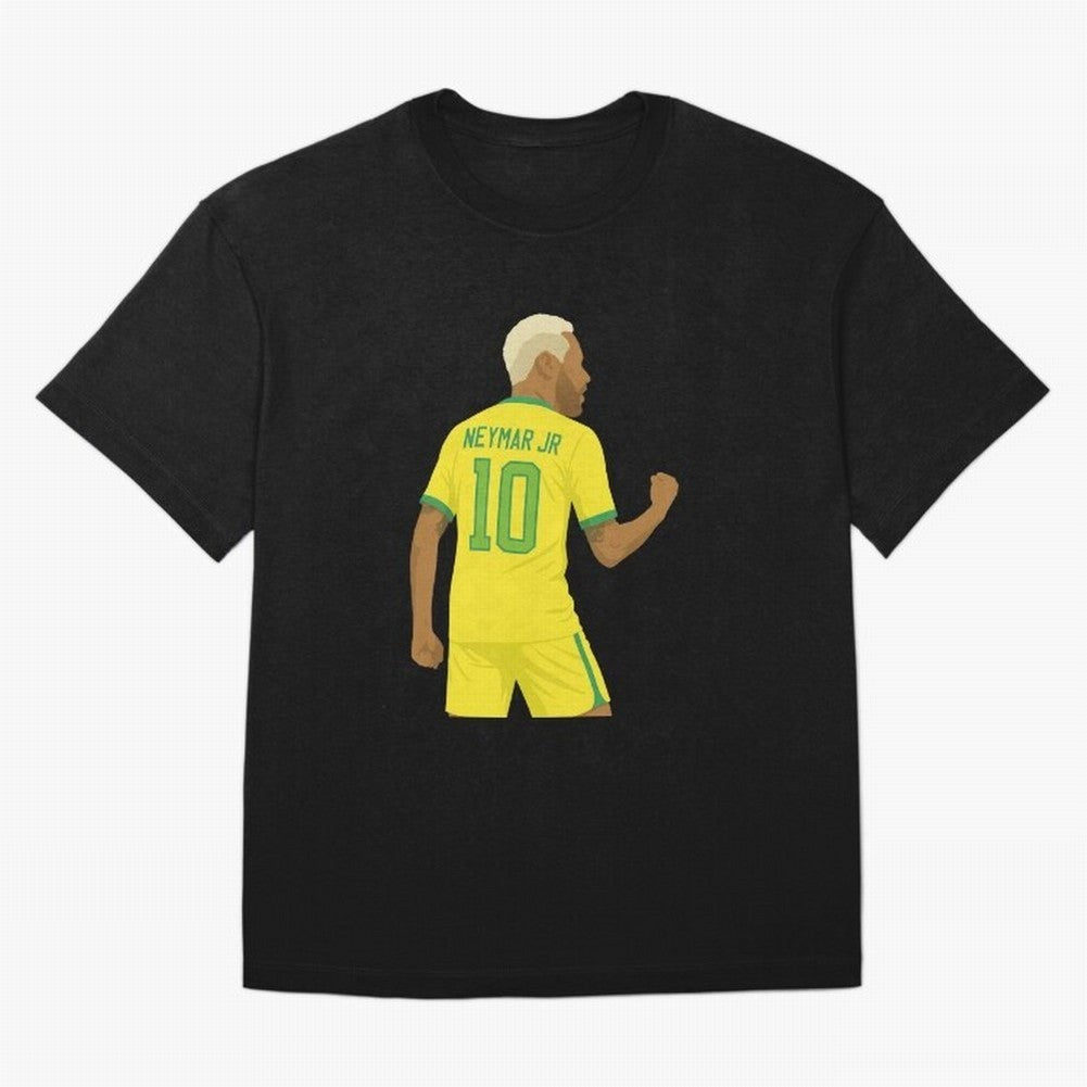 Neymar Jr in Yellow Glory Sticker Oversized T-Shirt Honor the Football Icons of Match Day Hype around FIFA World Cup 2026 USA Canada Mexico, Messi, England, Football Passion, Legendary Performances, Festival Vibes and Supporter Community; Great for