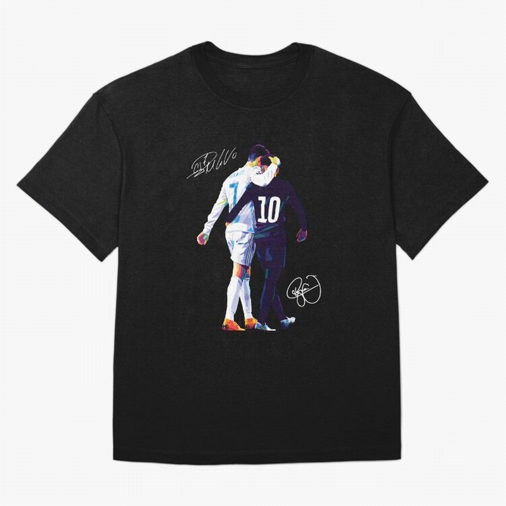 Cristiano Ronaldo and Neymar Jr Wpap Art Oversized T-Shirt Celebrate Global Football Passion for FIFA World Cup 2026 USA Canada Mexico, Filled with Messi and Cristiano Ronaldo, England, Championship Spirit, Famous Goals, Roaring Crowds and