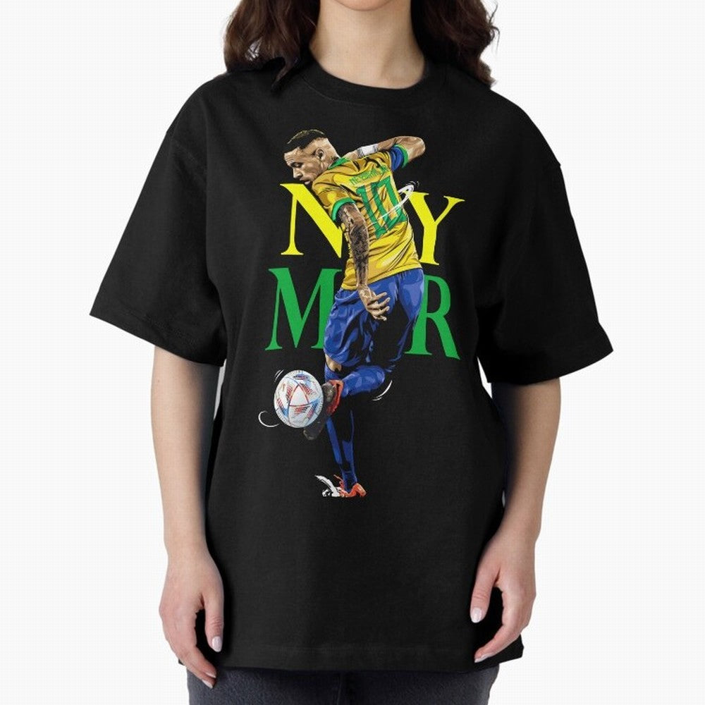 Neymar JR Brazil Oversized T-Shirt Feel FIFA World Cup 2026 USA Canada Mexico Spirit, Filled with Argentina, France and Brazil, Messi, Sports Nostalgia, International Competition, Famous Players and Unforgettable Victories; Perfect for Fans,
