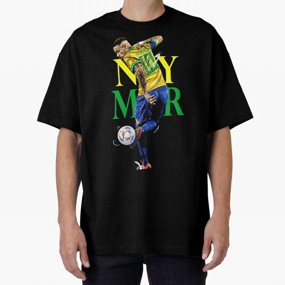 Neymar JR Brazil Oversized T-Shirt Feel FIFA World Cup 2026 USA Canada Mexico Spirit, Filled with Argentina, France and Brazil, Messi, Sports Nostalgia, International Competition, Famous Players and Unforgettable Victories; Perfect for Fans,
