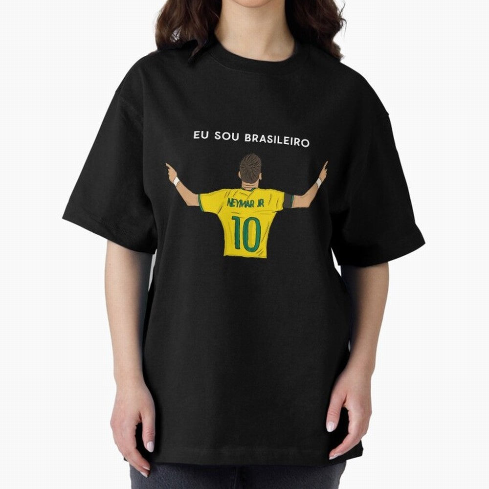 Neymar Jr Brazil Oversized T-Shirt Create Global Football Passion for FIFA World Cup 2026 USA Canada Mexico, Featuring CR7, England, France and Netherlands, Tournament Hype, Historic Matchups, Family Viewing Parties and Global Sports Pride; Made