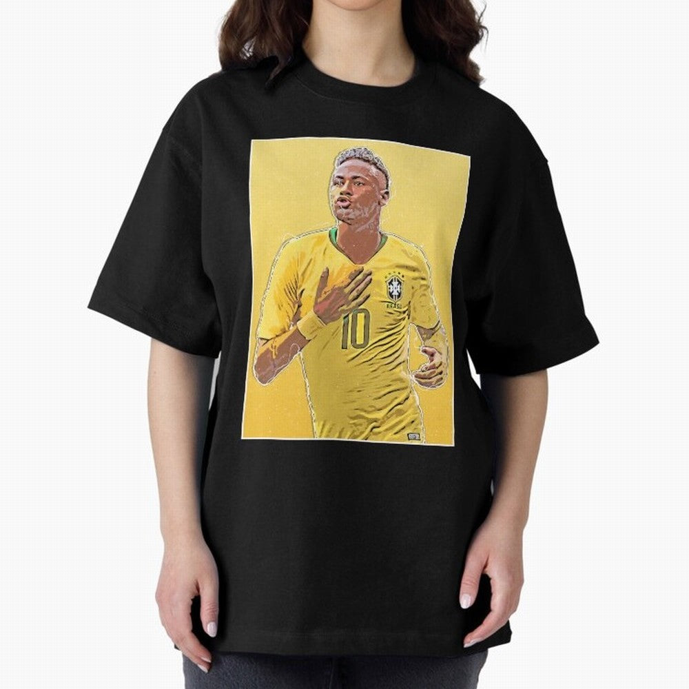 Neymar Oversized T-Shirt Stand Proud for FIFA World Cup 2026 USA Canada Mexico Filled with Haaland and Mbappe, England, France and Netherlands Energy, Global Supporter Spirit, Legendary Goals, National Colors and Tournament Celebration; Made for