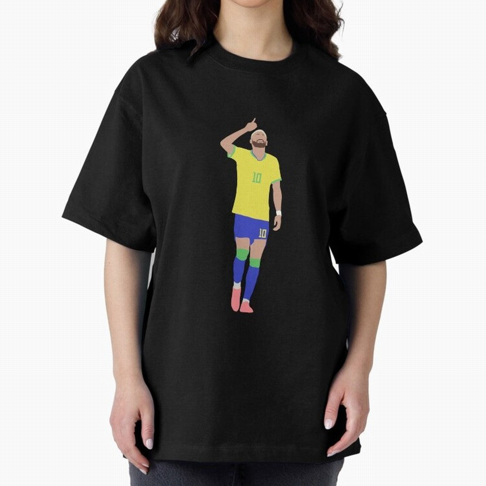 Neymar Brazil Football Captain Oversized T-Shirt Celebrate Fan Culture around the FIFA World Cup 2026 USA Canada Mexico Journey through CR7 Highlights, Brazil, Portugal and Argentina Pride, Supporter Pride, Iconic Celebrations, Legendary Names and