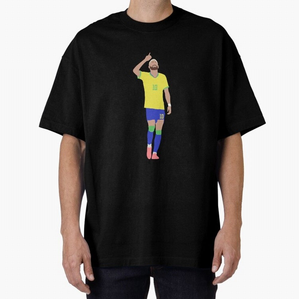 Neymar Brazil Football Captain Oversized T-Shirt Celebrate Fan Culture around the FIFA World Cup 2026 USA Canada Mexico Journey through CR7 Highlights, Brazil, Portugal and Argentina Pride, Supporter Pride, Iconic Celebrations, Legendary Names and