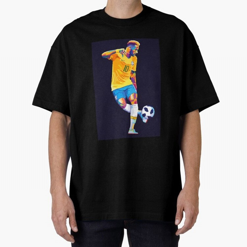 Neymar Jr Wpap pop art Oversized T-Shirt Unlock Global Football Passion for FIFA World Cup 2026 USA Canada Mexico, Driven by Messi, Germany, Worldwide Fan Energy, Dramatic Goals, Stadium Lights and Championship Celebrations; Made for Collectors Who