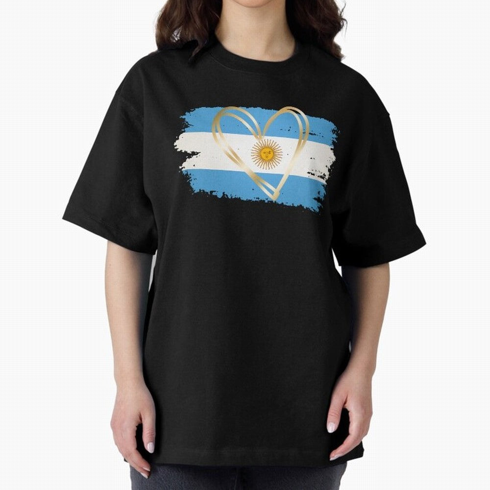 ARGENTINA FLAG WITH GOLDEN HEART Classic T-Shirt Join FIFA World Cup 2026 Group Stage for Fans of Messi and Cristiano Ronaldo and Argentina, Bringing Classic Soccer Heritage, Championship Pressure, Fan Loyalty and International Pride; Perfect for