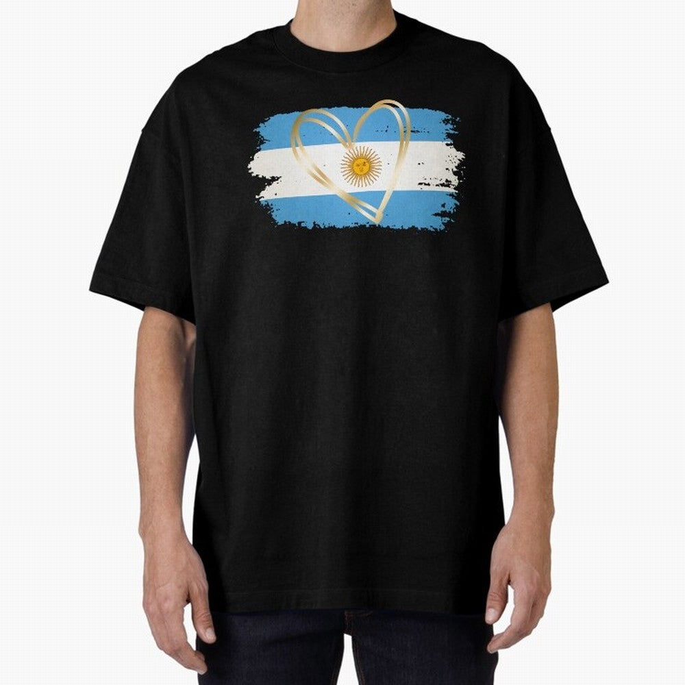 ARGENTINA FLAG WITH GOLDEN HEART Classic T-Shirt Join FIFA World Cup 2026 Group Stage for Fans of Messi and Cristiano Ronaldo and Argentina, Bringing Classic Soccer Heritage, Championship Pressure, Fan Loyalty and International Pride; Perfect for