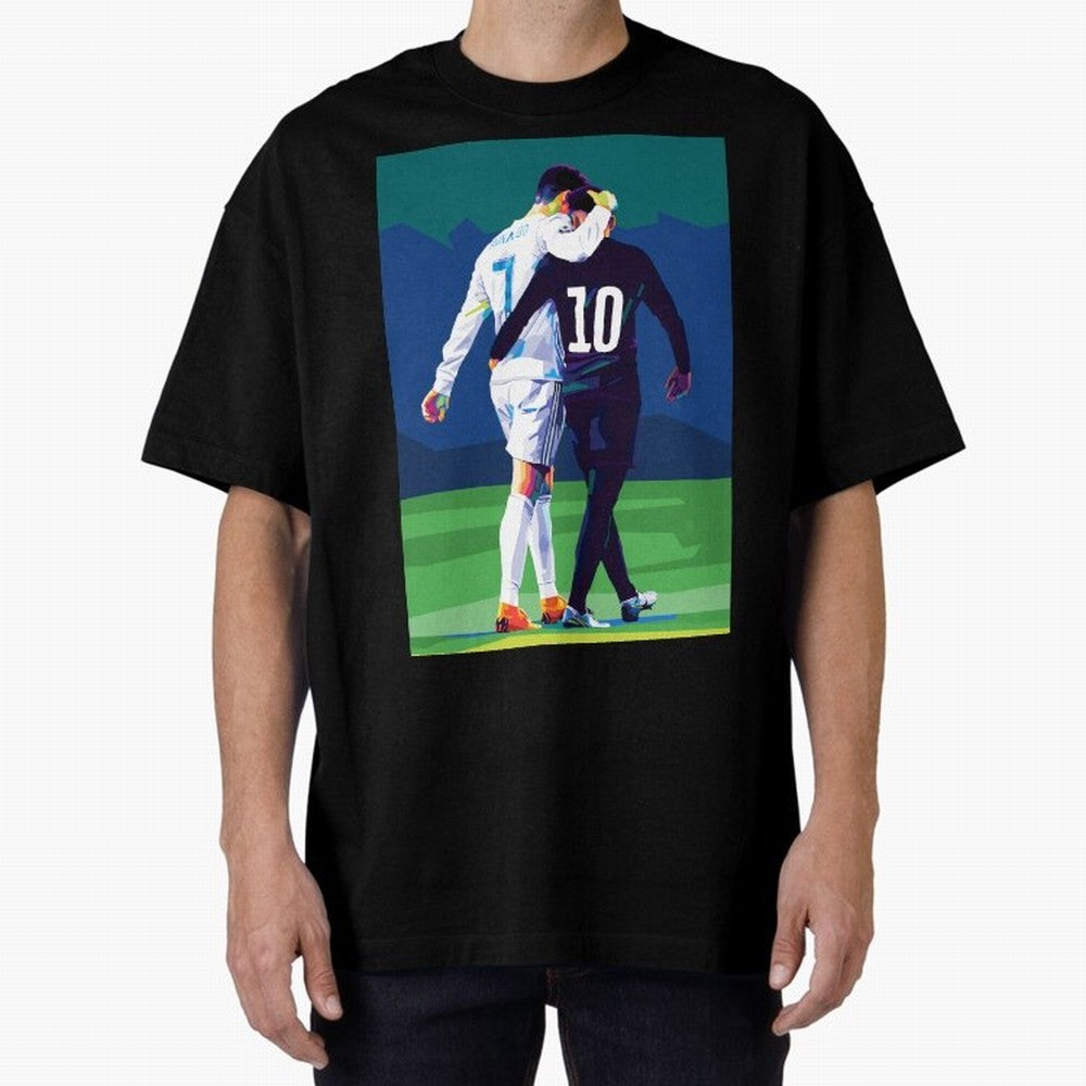 Ronaldo x Neymar Wpap Art Classic T-Shirt Show Match Day Excitement for FIFA World Cup 2026 Group Stage for Fans of Messi, Neymar and Mbappe and Brazil, Portugal and Argentina, Bringing Football History, Final Match Energy, Crowd Noise and Once in