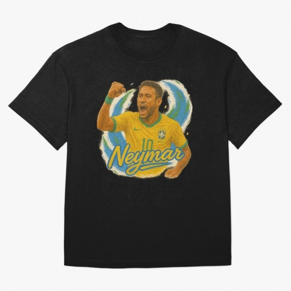 Neymar Brazil Art ¨C Dynamic Football Superstar Tribute Design	 Oversized T-Shirt Feel the FIFA World Cup 2026 Journey through CR7 Highlights, Germany Pride, Classic Soccer Heritage, Championship Pressure, Fan Loyalty and International Pride;