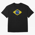 Brazil Flag Design Oversized T-Shirt Represent Football Lovers during FIFA World Cup 2026 Spirit, Celebrating Argentina, Mbappe and Neymar, Goal Celebration Energy, Supporter Heritage, Football Icons and Worldwide Tournament Joy; Ideal for