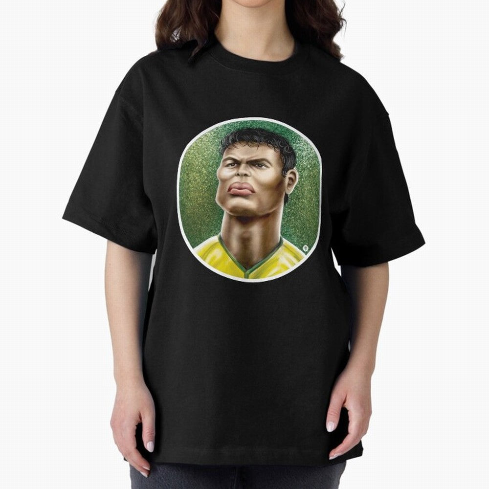 Footballicature : Thiago Silva Classic T-Shirt Celebrate National Team Dreams in Match Day Hype around FIFA World Cup 2026 Group Stage, Neymar, Argentina and Brazil, Championship Spirit, Famous Goals, Roaring Crowds and International Football