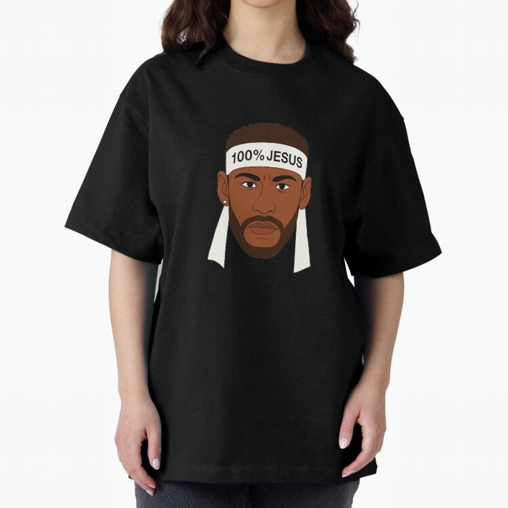 100% JESUS Neymar Inspired Minimalist Art Oversized T-Shirt Capture FIFA World Cup 2026 USA Canada Mexico Spirit, Featuring Brazil, Cristiano Ronaldo, Haaland and CR7, Championship Spirit, Famous Goals, Roaring Crowds and International Football